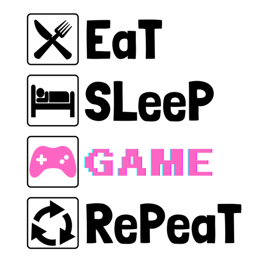 Eat Sleep Game Repeat T-Shirt