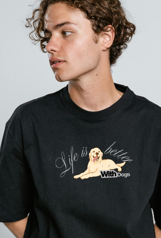 Life is better with dogs Unisex Classic Crew T-Shirt